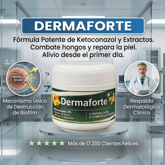 DermaForte: Fórmula clínica intensiva para erradicar hongos y aliviar la picazón severa